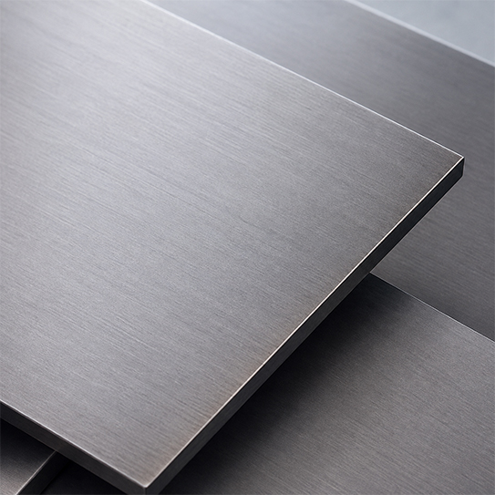 Plaque d’acier Corten à l’état brut avec surface gris métallique avant le début de la patine.